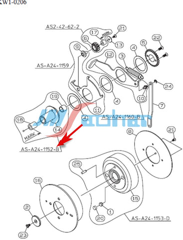 SMT YAMAHA CL 24mm FEEDER REEL SHAFT ASSY KW1-M4593-000