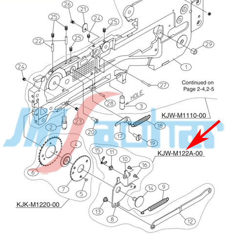 SMT YAMAHA YG100YG200 FSFT 8x4MM  RACKING LEVER ASSY KJW-M122A-00