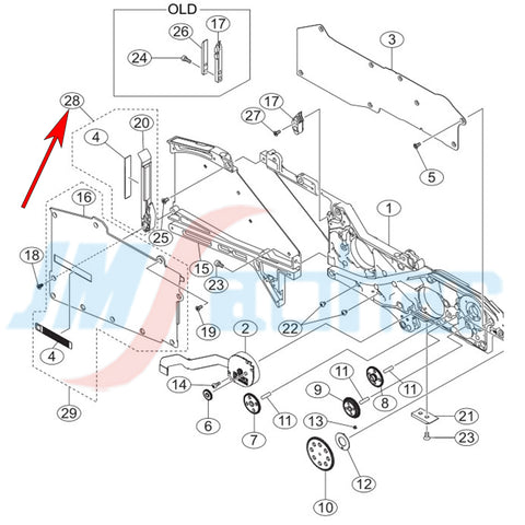 SMT YAMAHA Feeder Parts SSY8MM Tail Cover Assy KHJ-MC16U-00