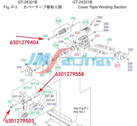 SMT HITACHI GXH Feeder Part PIN HINGE 6301279404 6301279503