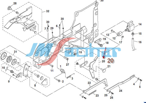 YAMAHA SMT YV100 CL16MM Feeder HAND LEVER ASSY KW1-M324A-00X