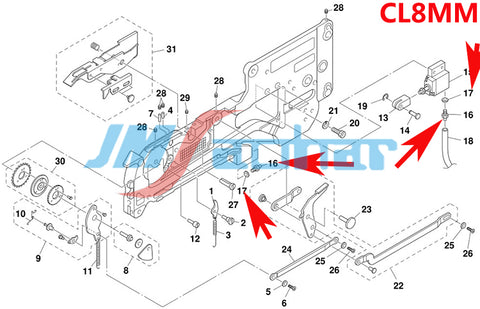 SMT YAMAHA CL8MM Joint KW1-M111L-00X Feeder GASKET K87-M111M-00X