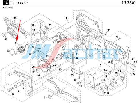 SMT YV100XG CL16MM YAMAHA FEEDER DRIVE ROLLER KW1-M329L-00X  KW1-M329L-00X-000