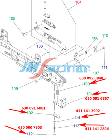 SANYO TCM X200 TF8MM Feeder PLATE 6300916881 SPRING,COMP 6300920840