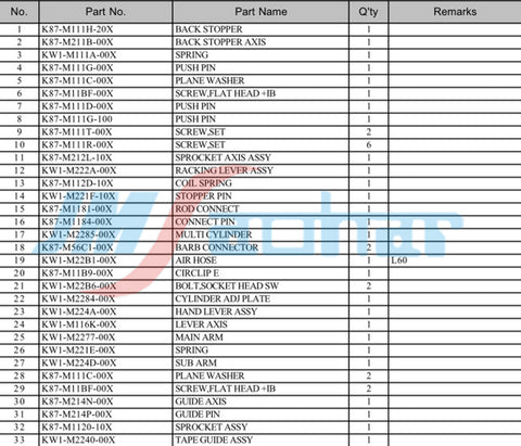 YAMAHA SMT CL12MM Feeder Parts KW1-M2277-00X MAIN ARM