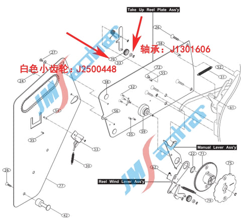 SAMSUNG SMT CP45 Feeder Sprocket ASSY J2500448 BEARING J1301606