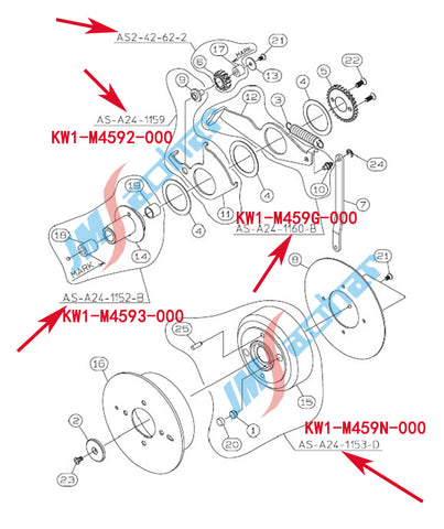 SMT YAMAHA YV100XG Feeder Parts CL24 SET PLATE ASSY  KW1-M459N-000 ROOL UP Assy