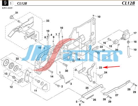 SMT YV100XG YAMAHA  CL12MM Feeder HAND LEVER ASSY KW1-M224A-00X