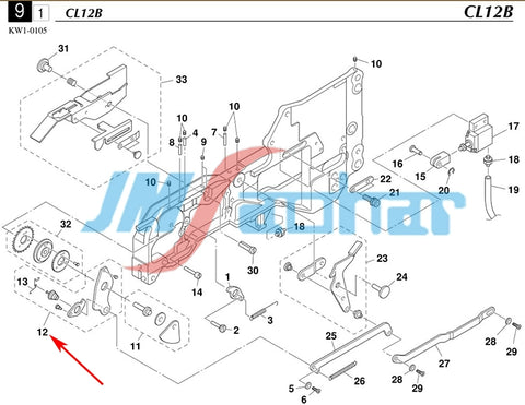 SMT Yamaha YV100XG CL1216MM KW1-M222A-00X feeder RACKING LEVER ASSY KW1-M222A-00X