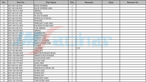 SMT YAMAHA CL Feeder 8MM spare parts Leaf Spring KW1-M134T-00X