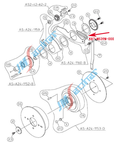 YAMAHA YV100XG CL24-56MM Feeder Spring KW1-M452D-000 KW1-M229K-00X